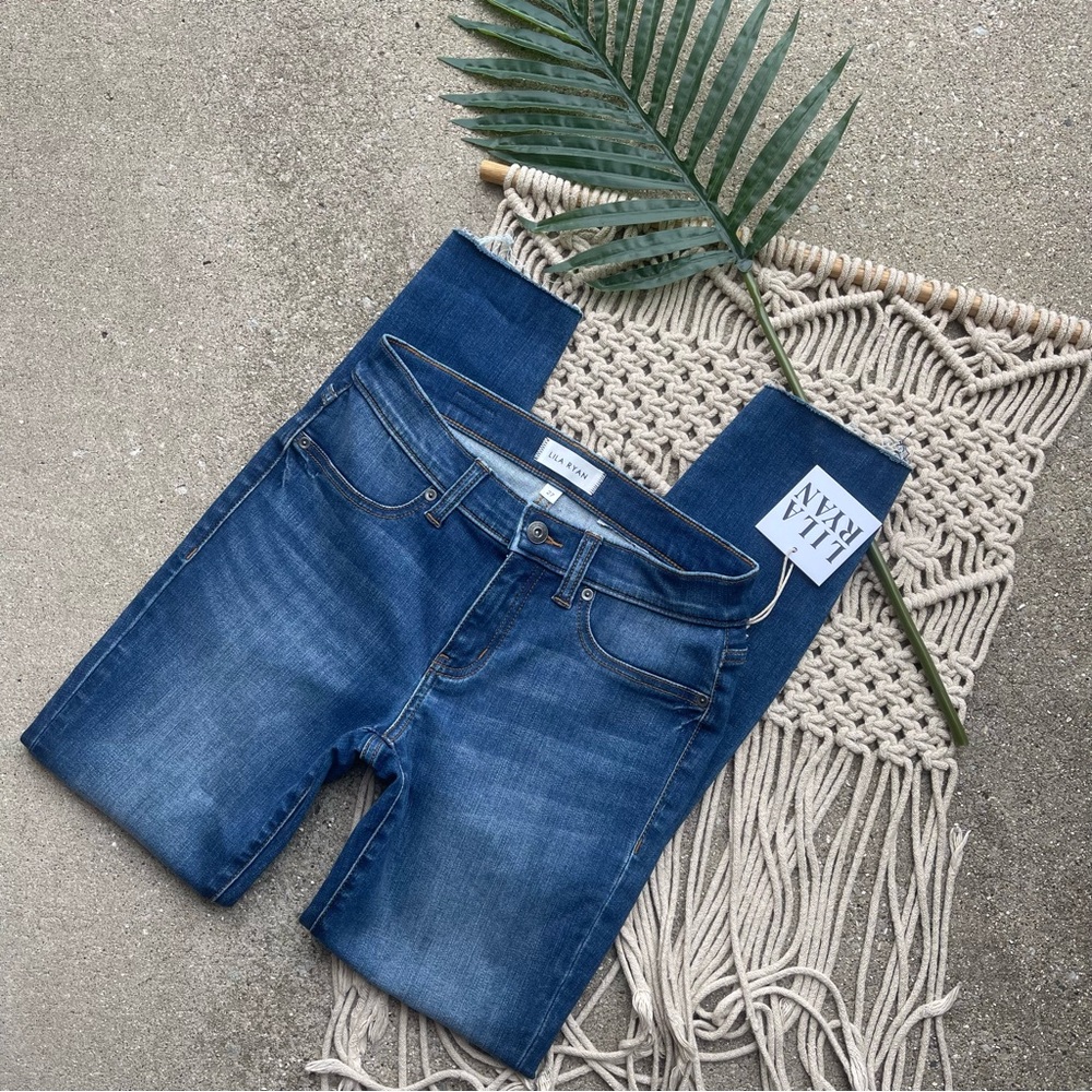 New Lila Ryan Distressed Super Skinny Ankle Jeans Size 27